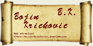 Bojin Kričković vizit kartica